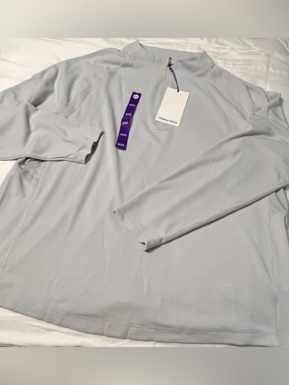 Outdoor Voices Men’s Trail 1/4 Quarter Zip Long-Sleeve Performance Gray NEW NWT